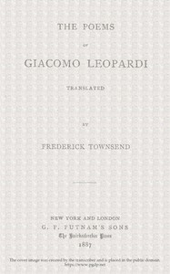 The Poems of Giacomo Leopardi book cover
